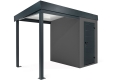 Garden mini house with 2m left gazebo in dark grey